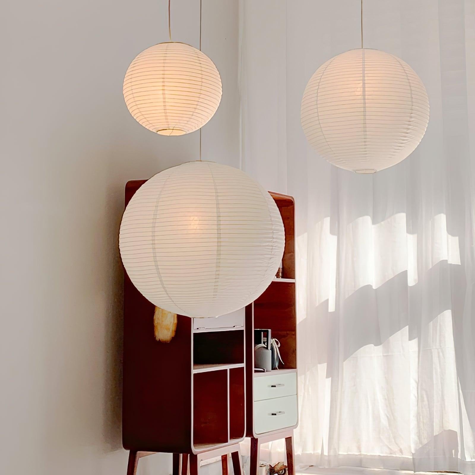 Solerg | Suspension en papier de riz – lumière chaude – design japonais