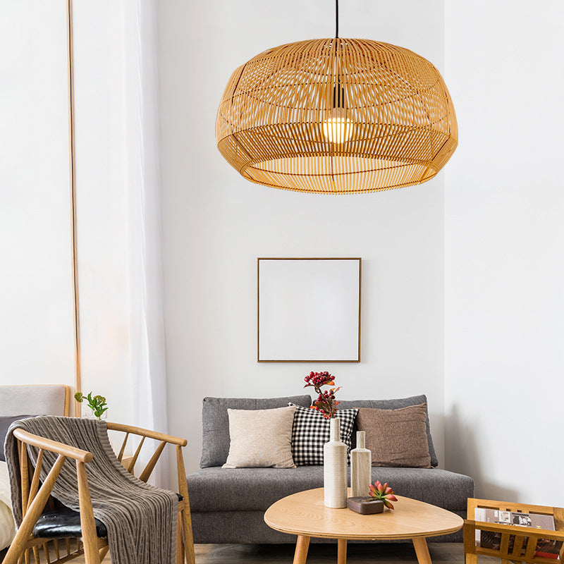 Vendin | Suspension en rotin – style contemporain – ampoule LED compatible