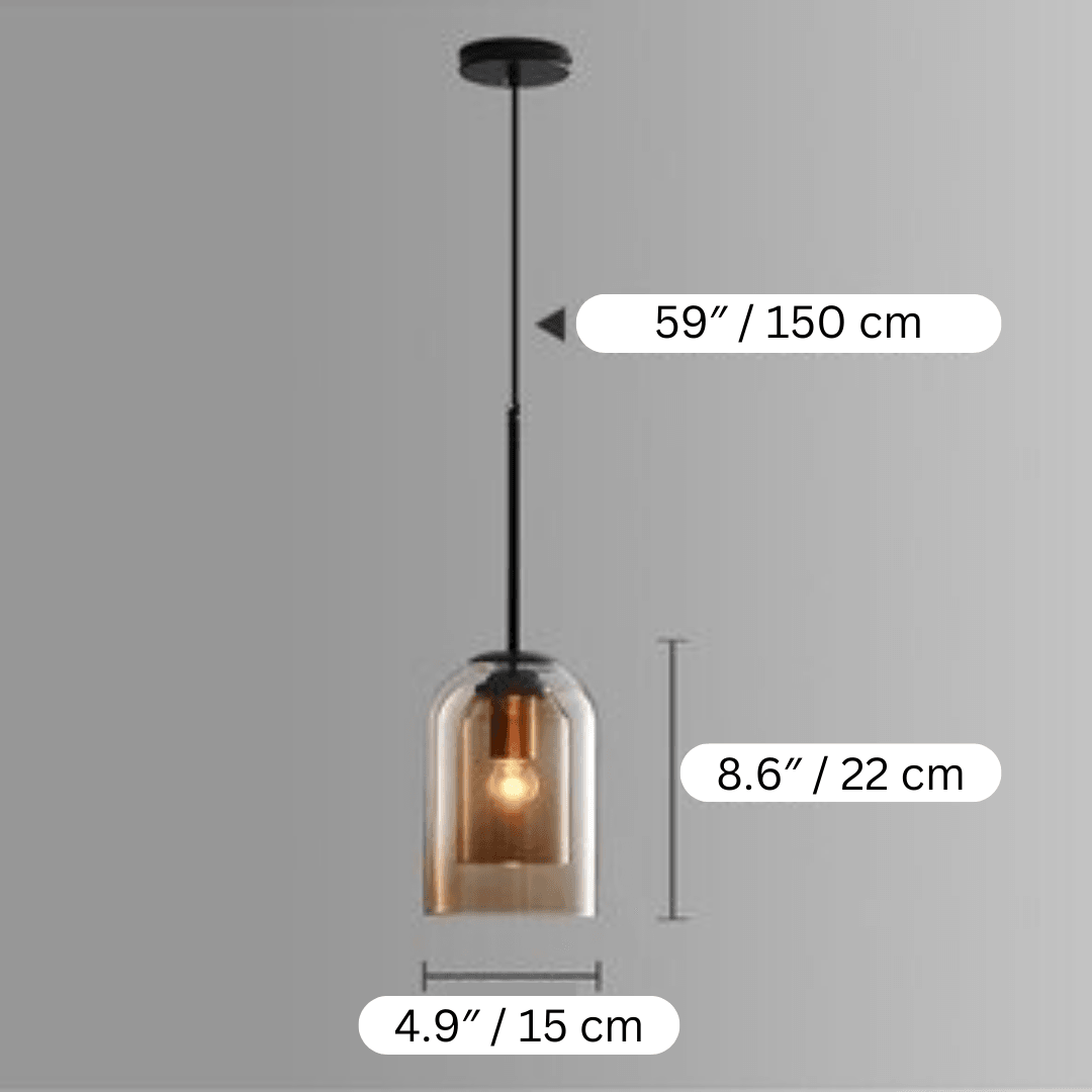 Hemkog | Suspension en verre - design minimaliste - chaîne ajustable