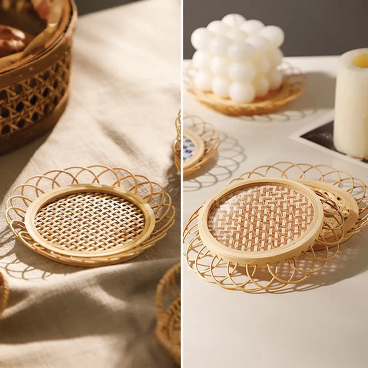 Purorm | Sous-verres en bambou – élégance naturelle – protection optimale