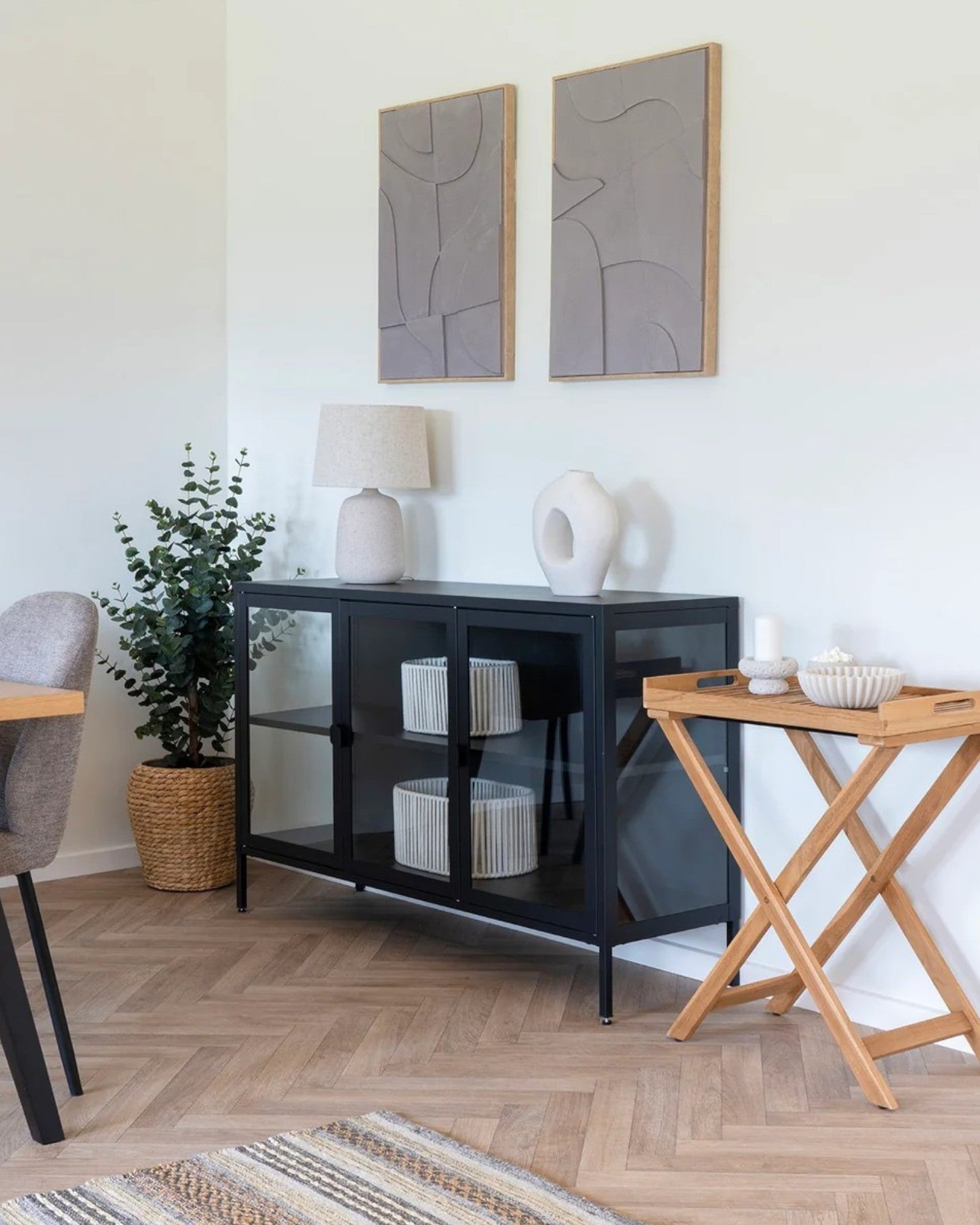 Écleau | Lampe de table en céramique – beige pierre – 46 cm – Éclairage décoratif élégant