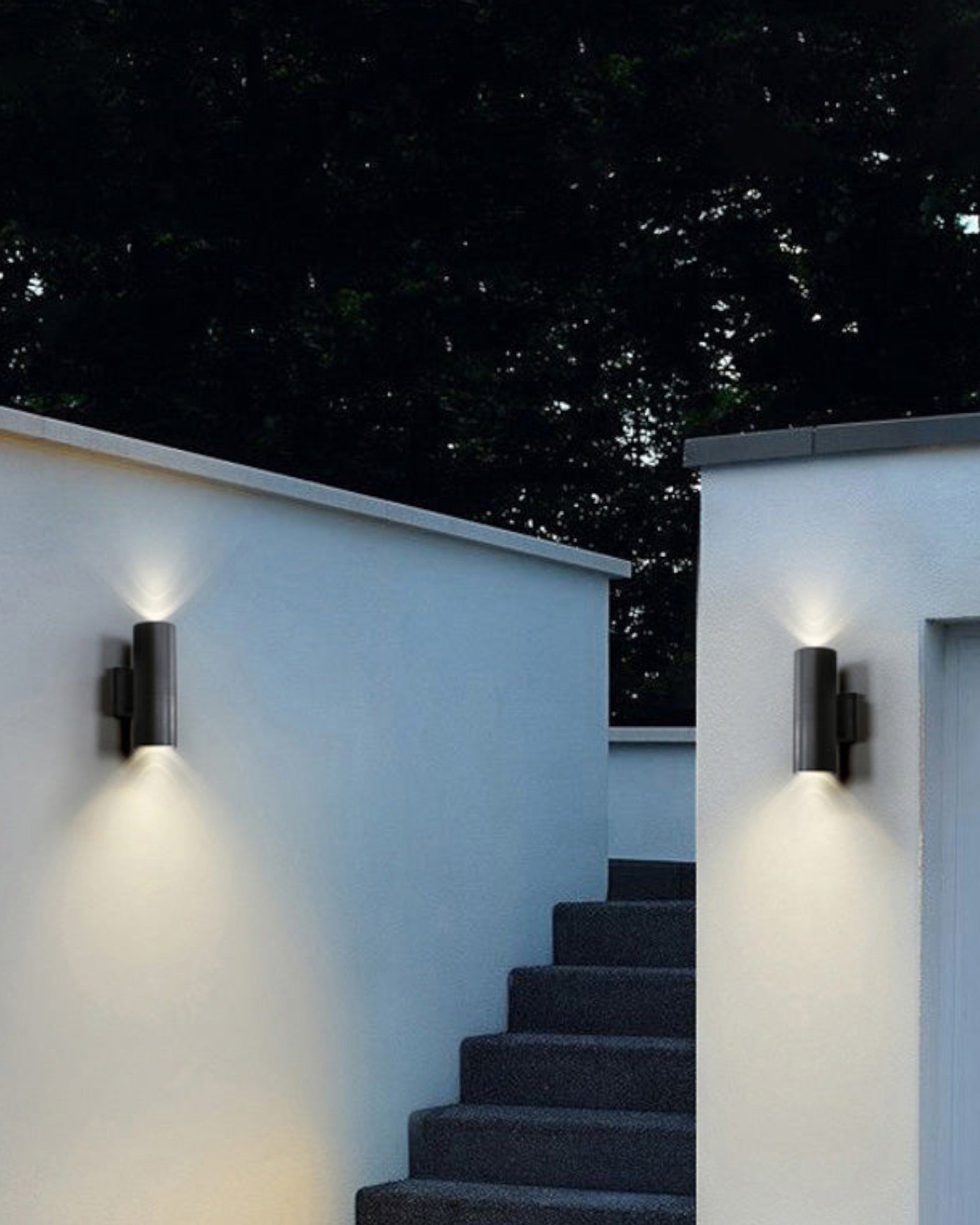 Chic Tidlos | Applique LED moderne – métal noir et verre – pour couloirs et jardins – IP54
