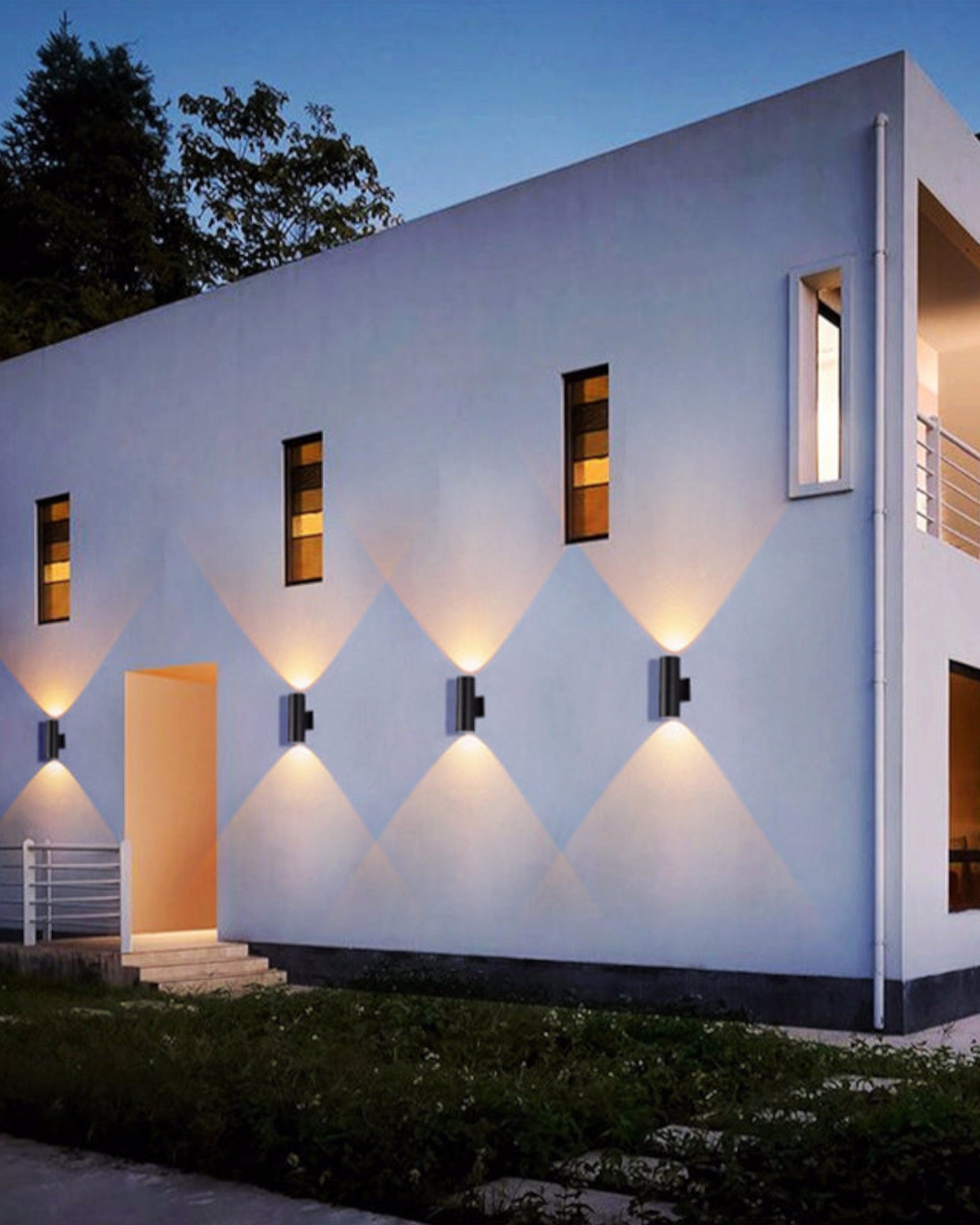 Chic Tidlos | Applique LED moderne – métal noir et verre – pour couloirs et jardins – IP54