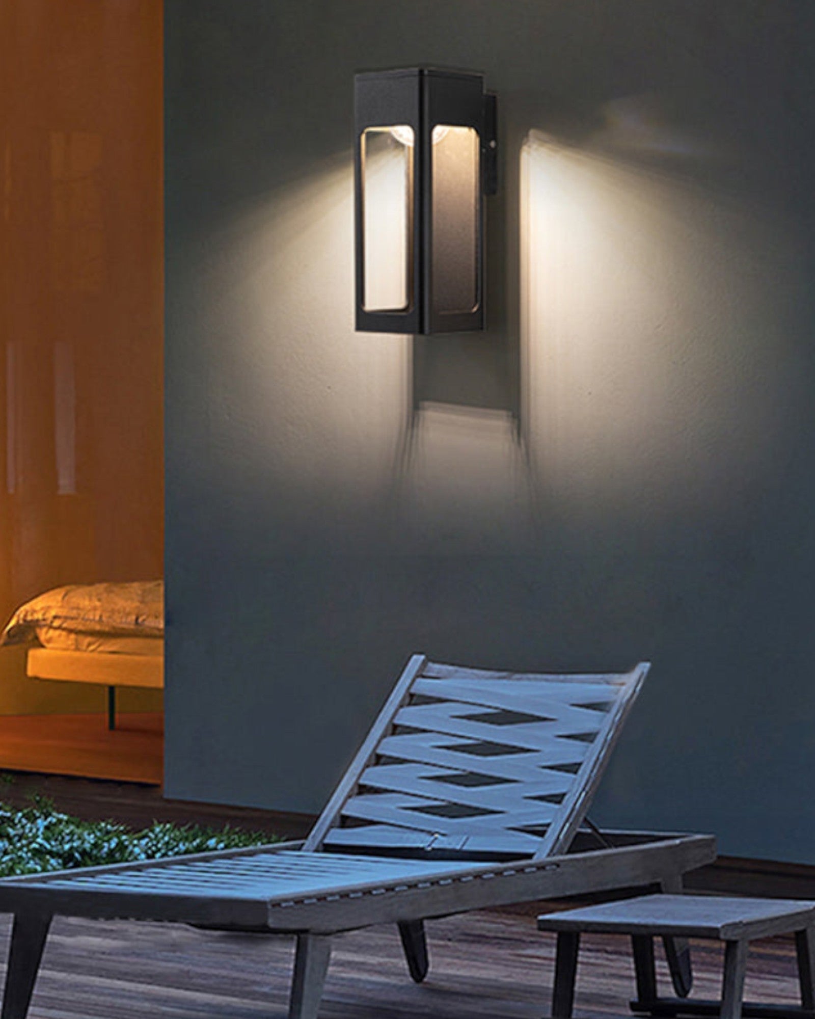 Matin Blå | Applique murale LED – style vintage – métal noir – pour jardin et couloir