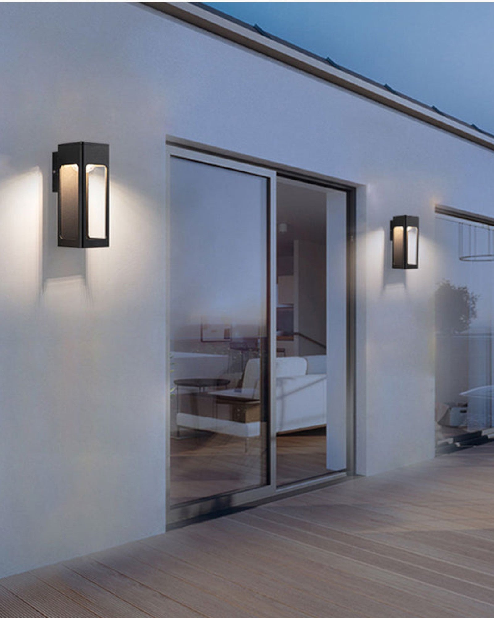Matin Blå | Applique murale LED – style vintage – métal noir – pour jardin et couloir