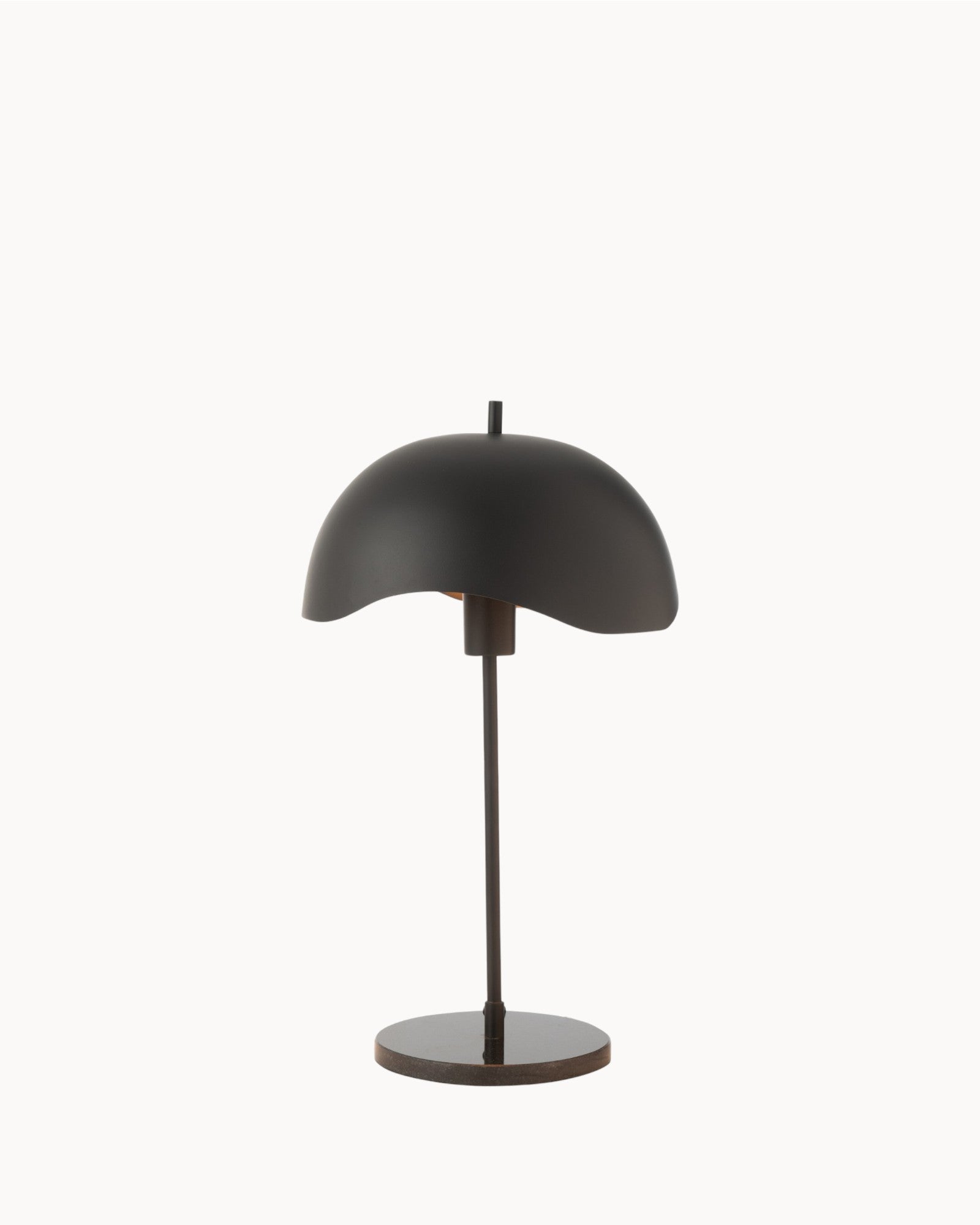 Fjoord | Lampe de table moderne – métal noir – base en marbre