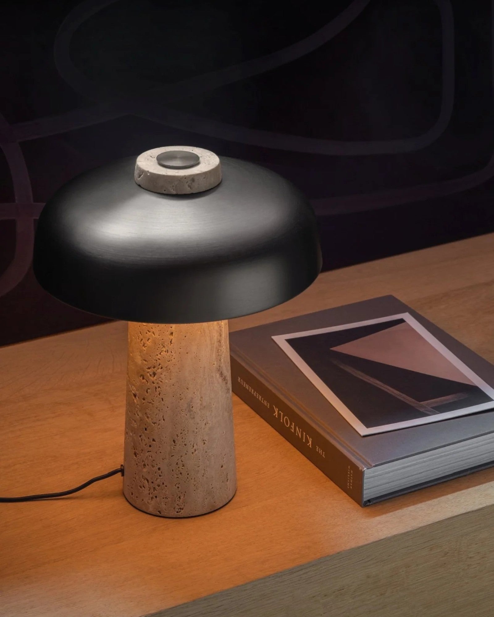 Hemjus | Lampe de table en travertin – LED dimmable – design moderne