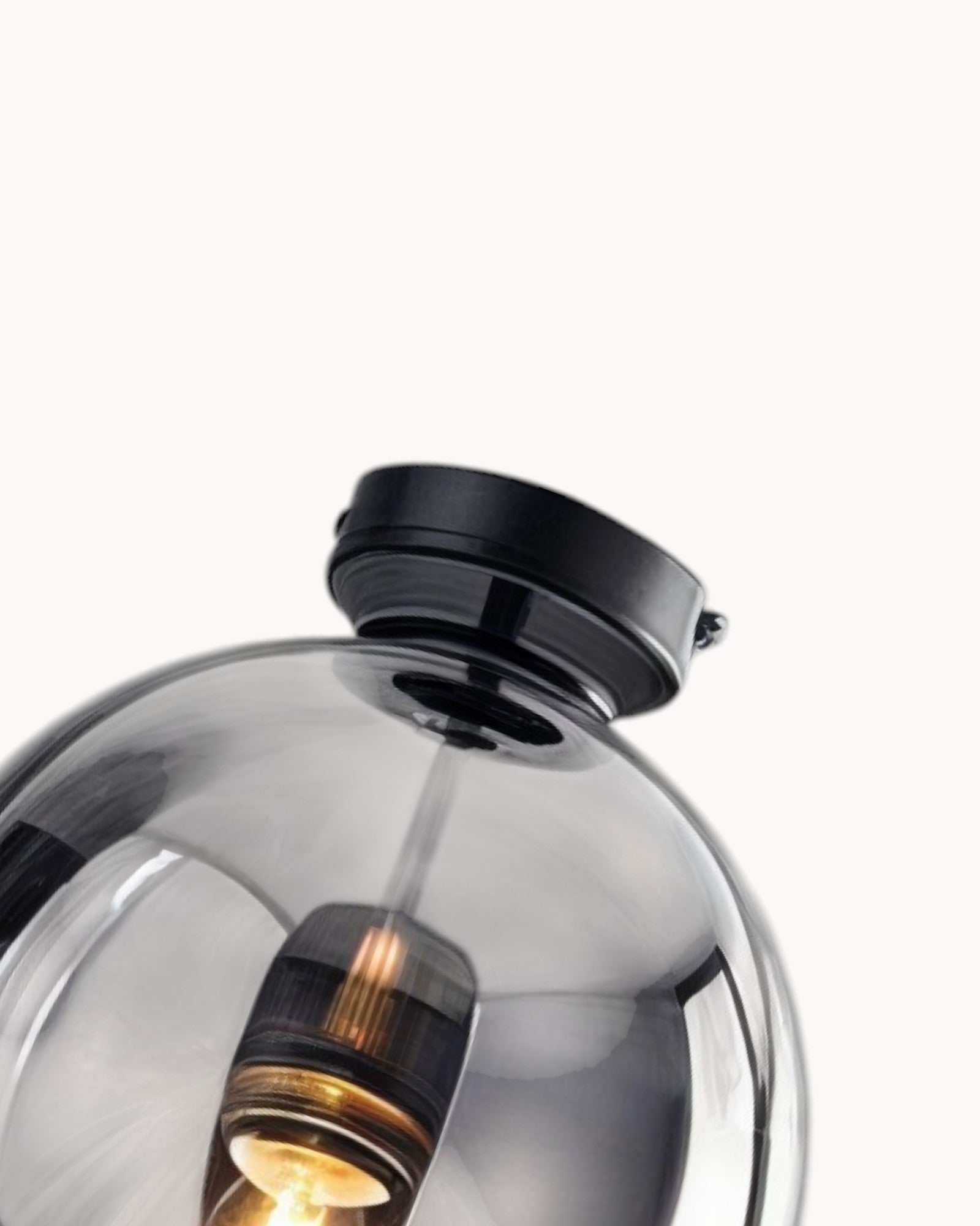 Clauce | Lampe de plafond moderne – verre fumé/cognac – éclairage LED – Ø 25 cm