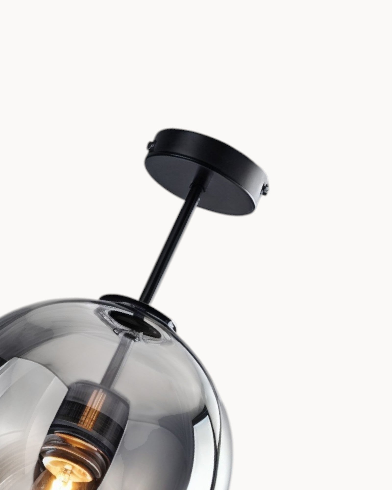 Clauce | Lampe de plafond moderne – verre fumé/cognac – éclairage LED – Ø 25 cm