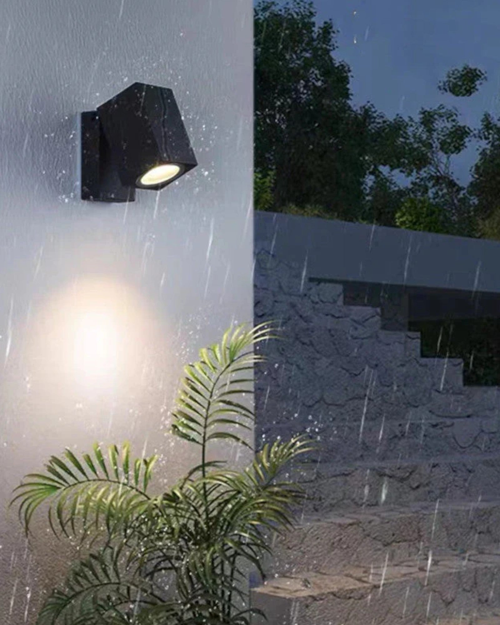 Pur Frisk | Lampe extérieure moderne en métal noir et acrylique – IP65 – idéale pour jardin ou couloir