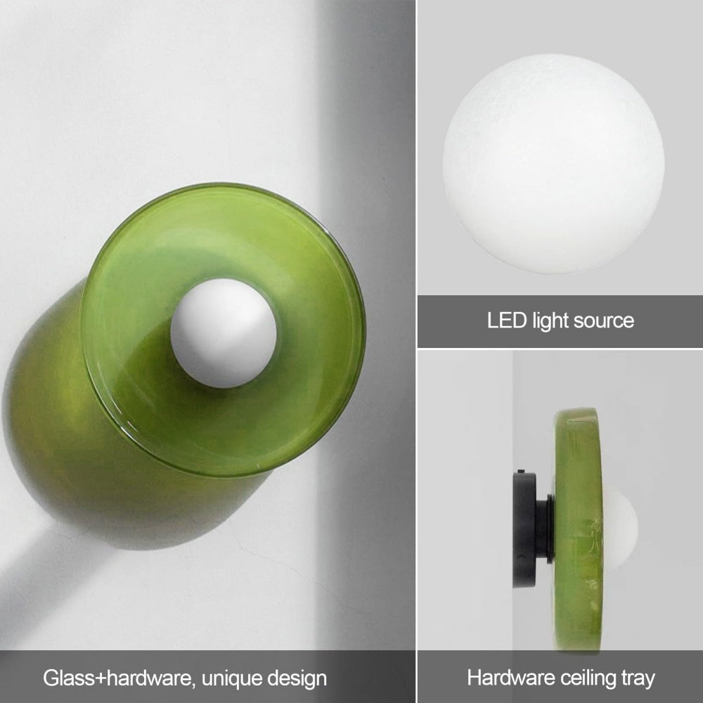 Skohic | Lustre moderne en verre ambre – G9 LED – 25/35cm – Éclairez avec style