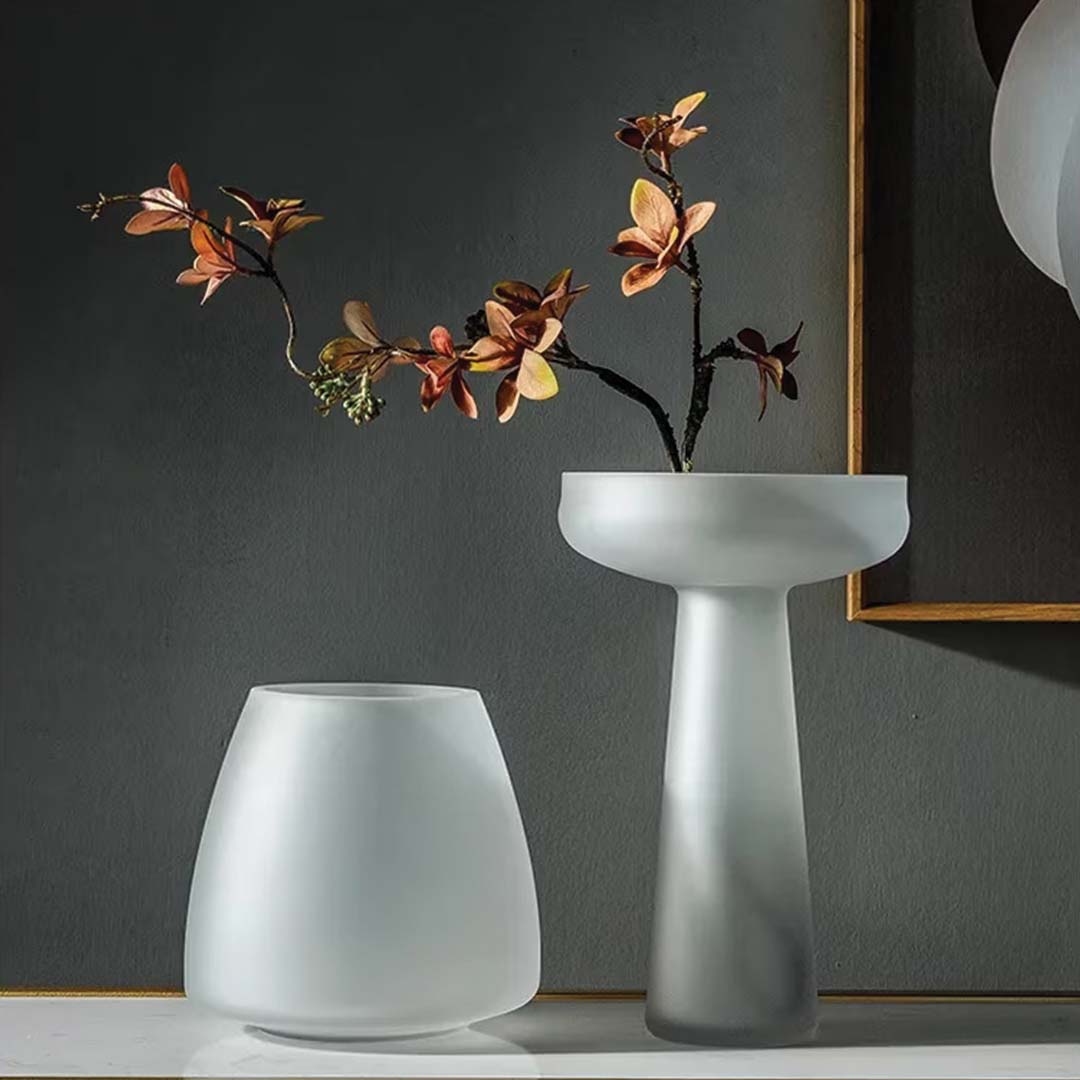 Hemige | Vase en verre dépoli – design moderne – élégance assurée