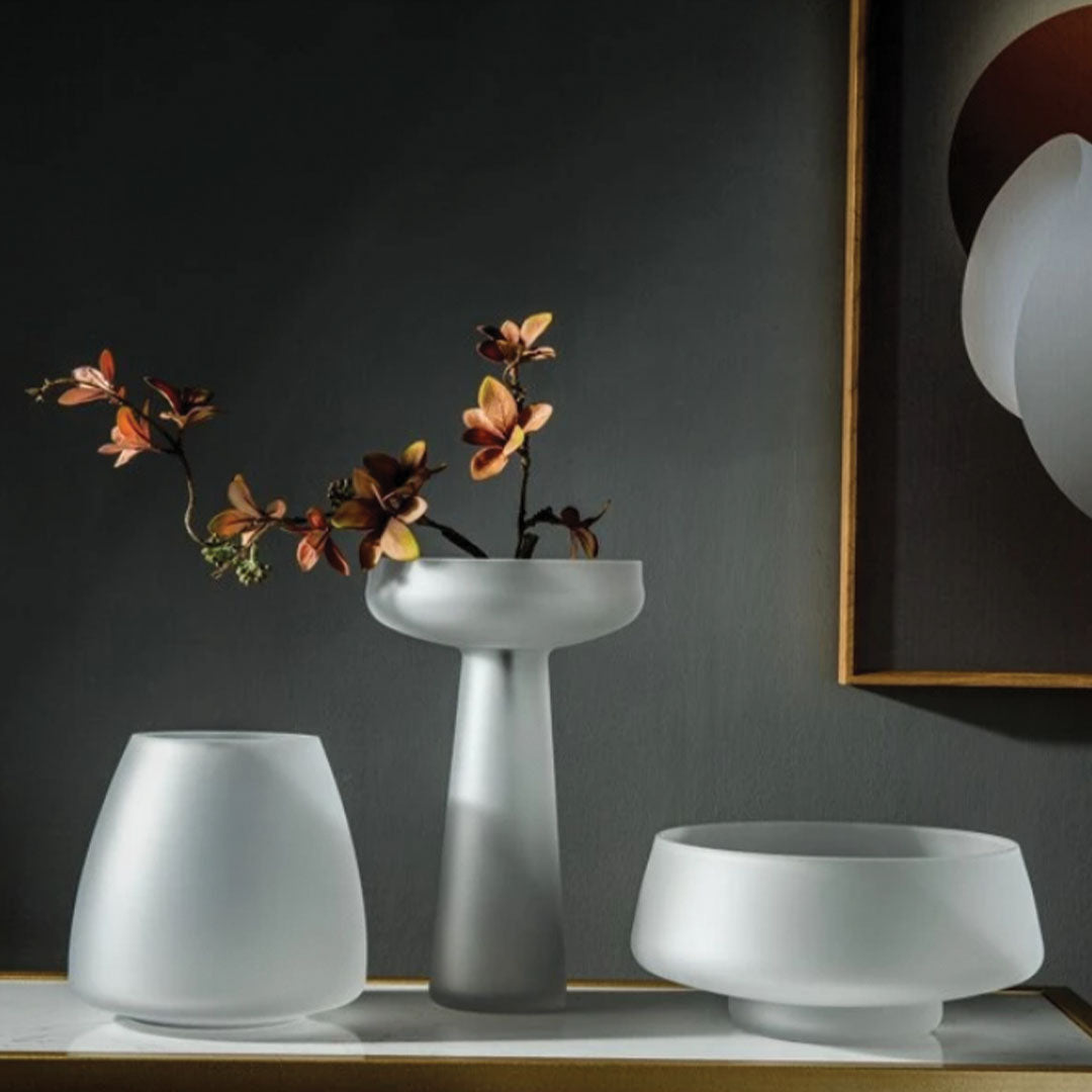 Hemige | Vase en verre dépoli – design moderne – élégance assurée