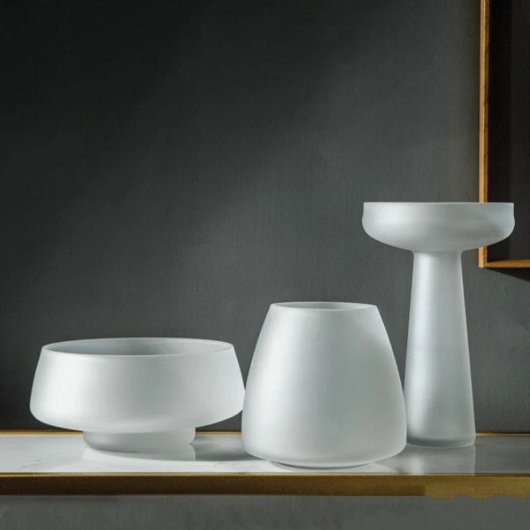 Hemige | Vase en verre dépoli – design moderne – élégance assurée