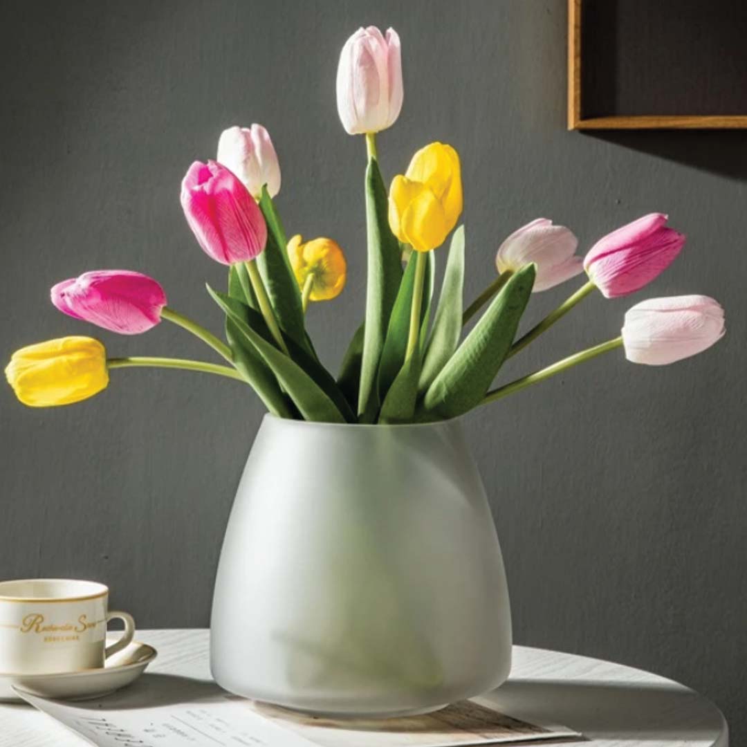 Hemige | Vase en verre dépoli – design moderne – élégance assurée