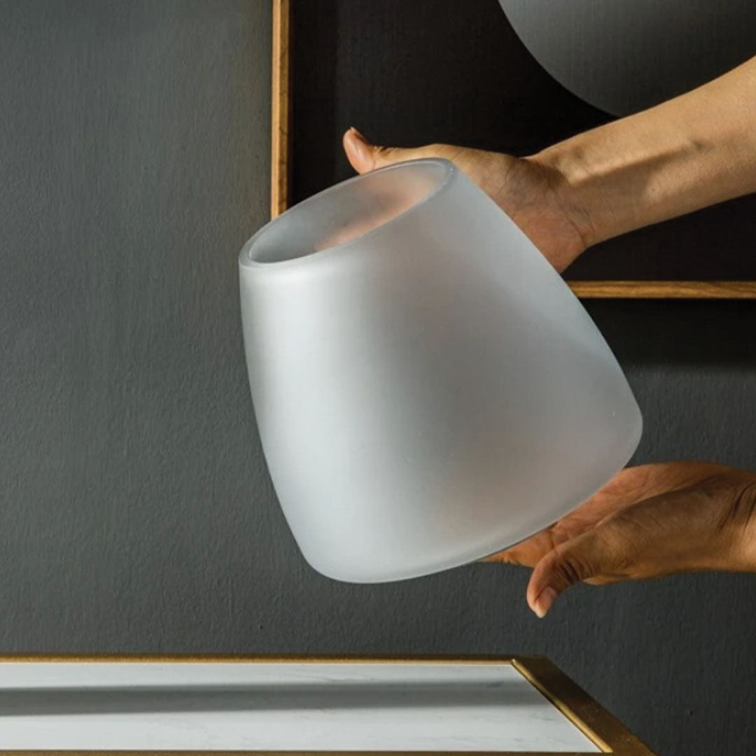Hemige | Vase en verre dépoli – design moderne – élégance assurée