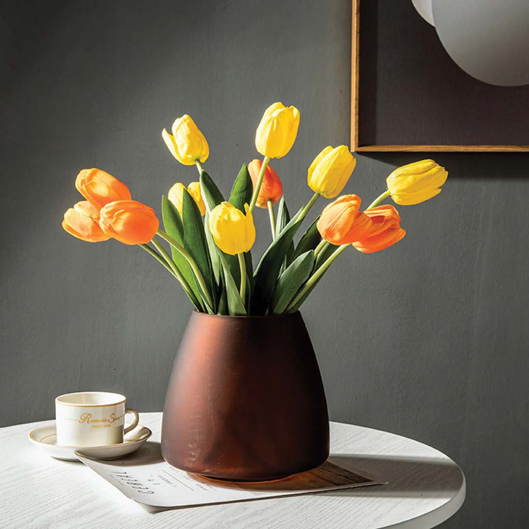 Hemige | Vase en verre dépoli – design moderne – élégance assurée