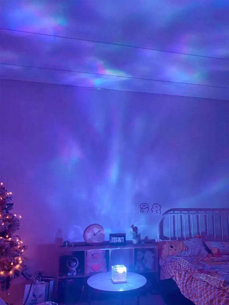 Bleu Hem | Lampe à projection d'eau – 16 couleurs – télécommande