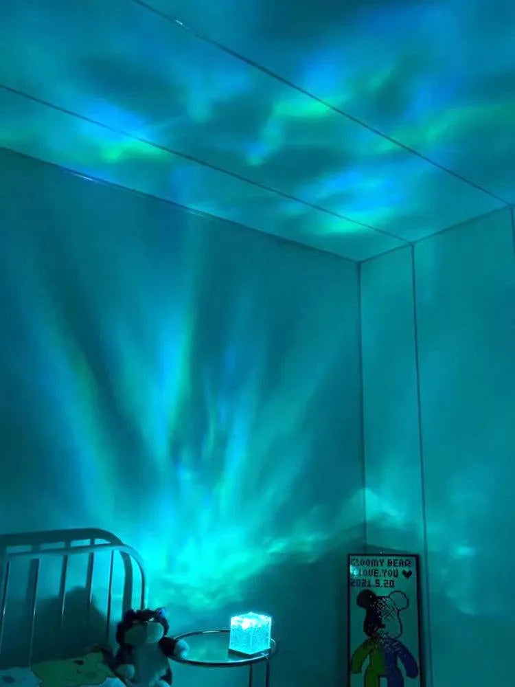 Bleu Hem | Lampe à projection d'eau – 16 couleurs – télécommande