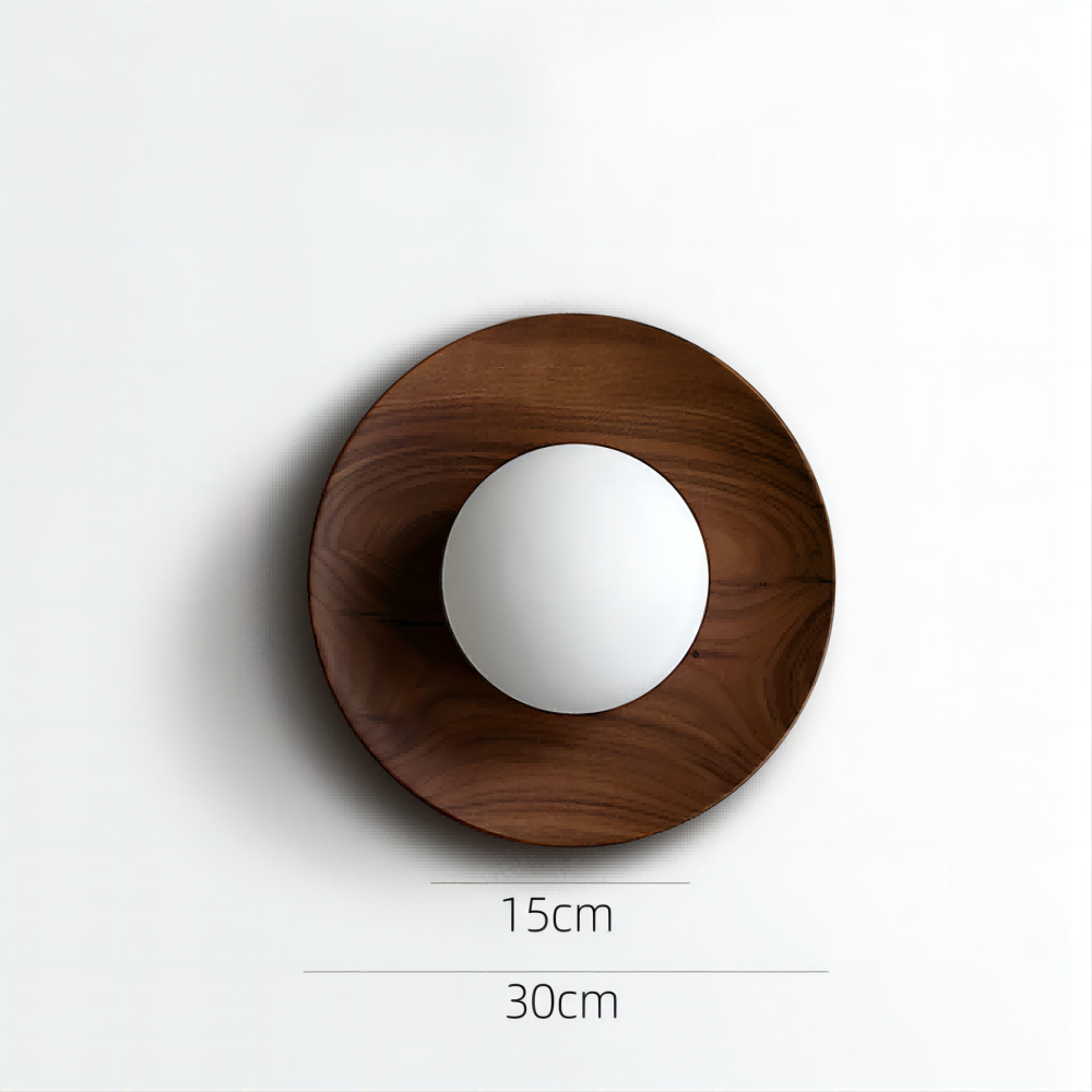 Frieau | Applique murale moderne en bois et verre – Éclairage élégant