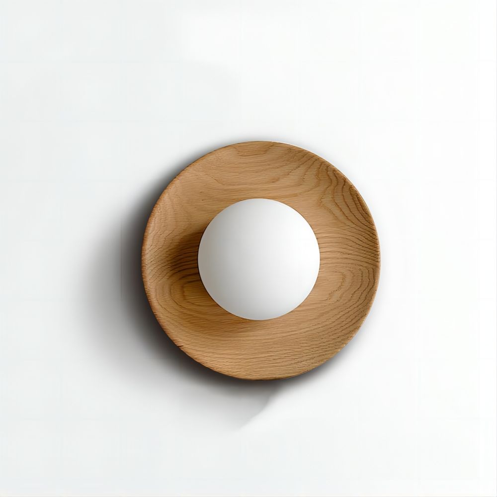 Frieau | Applique murale moderne en bois et verre – Éclairage élégant