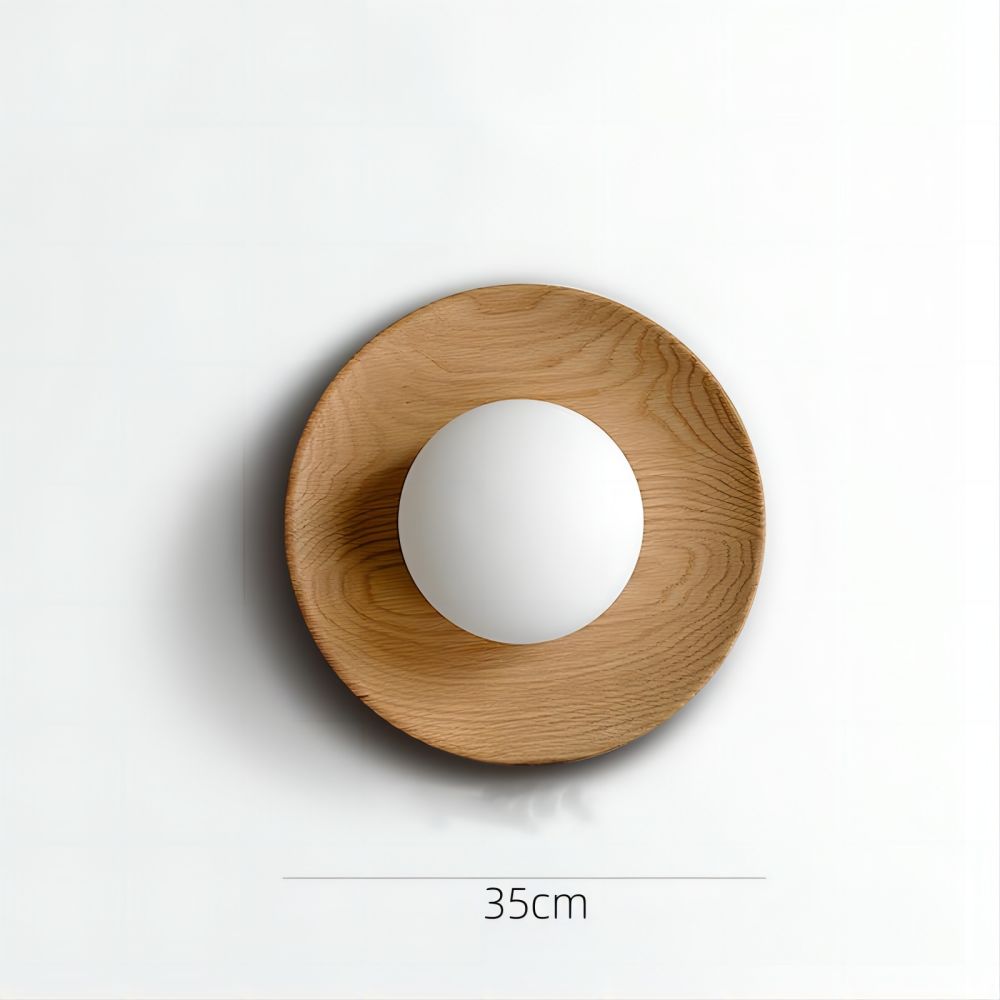 Frieau | Applique murale moderne en bois et verre – Éclairage élégant