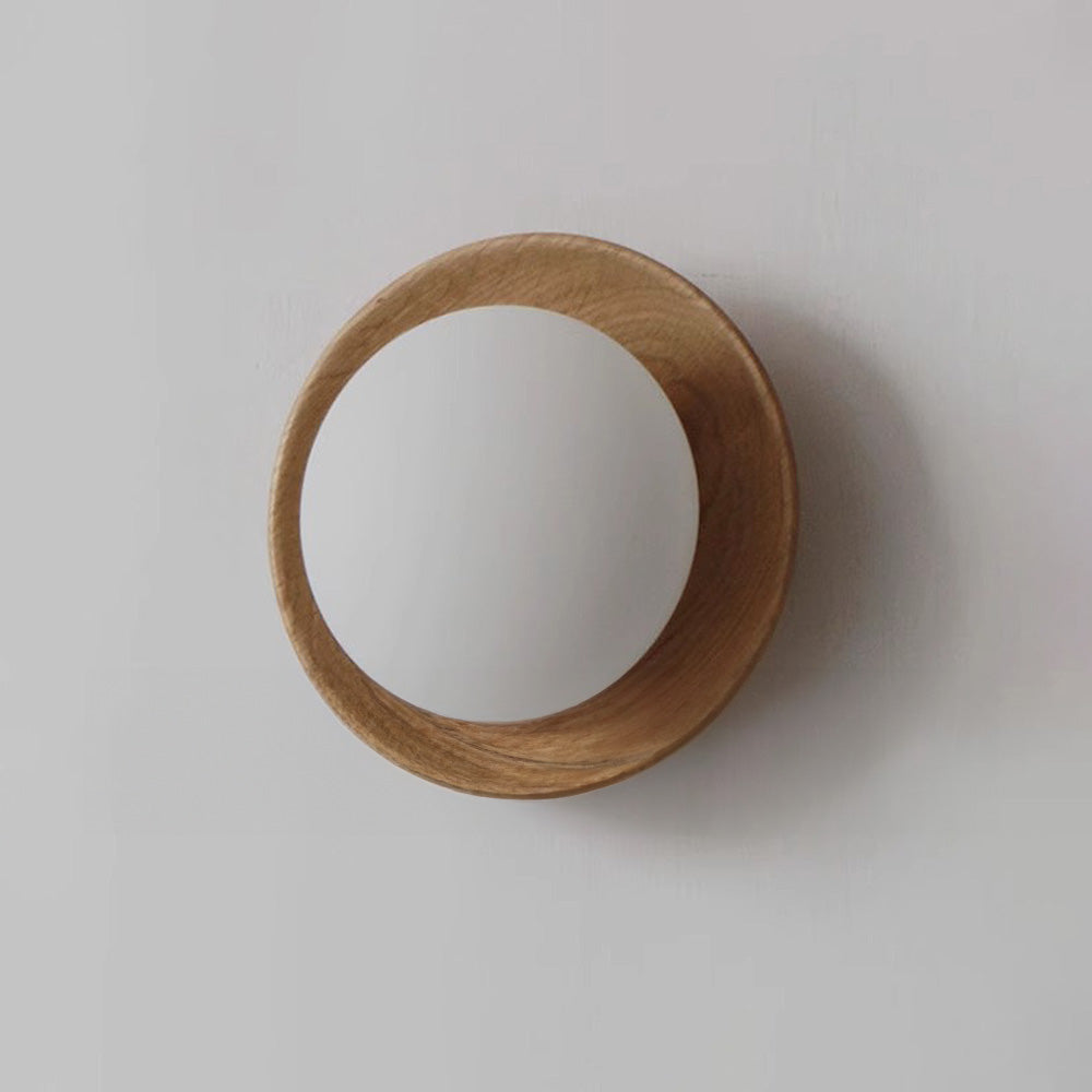 Frieau | Applique murale moderne en bois et verre – Éclairage élégant