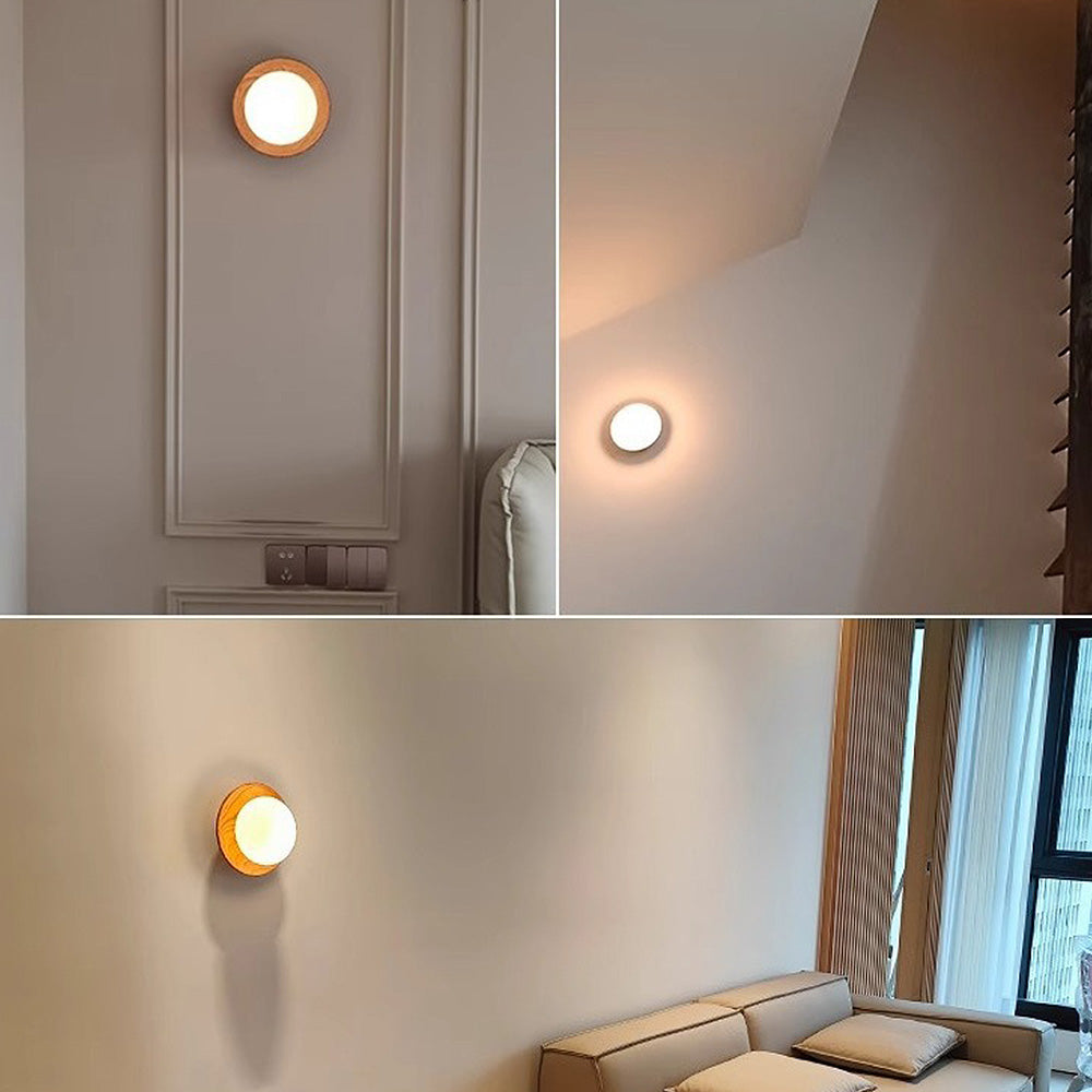 Frieau | Applique murale moderne en bois et verre – Éclairage élégant
