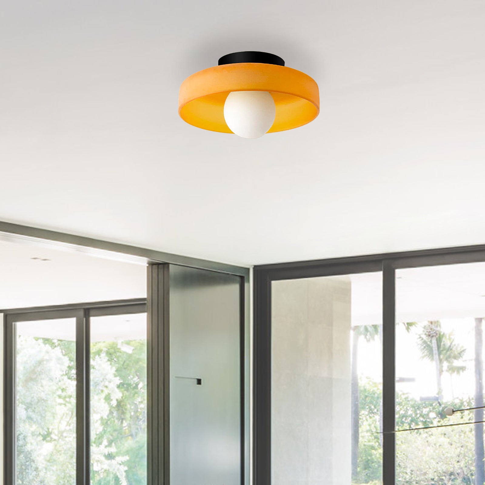 Skohic | Lustre moderne en verre ambre – G9 LED – 25/35cm – Éclairez avec style