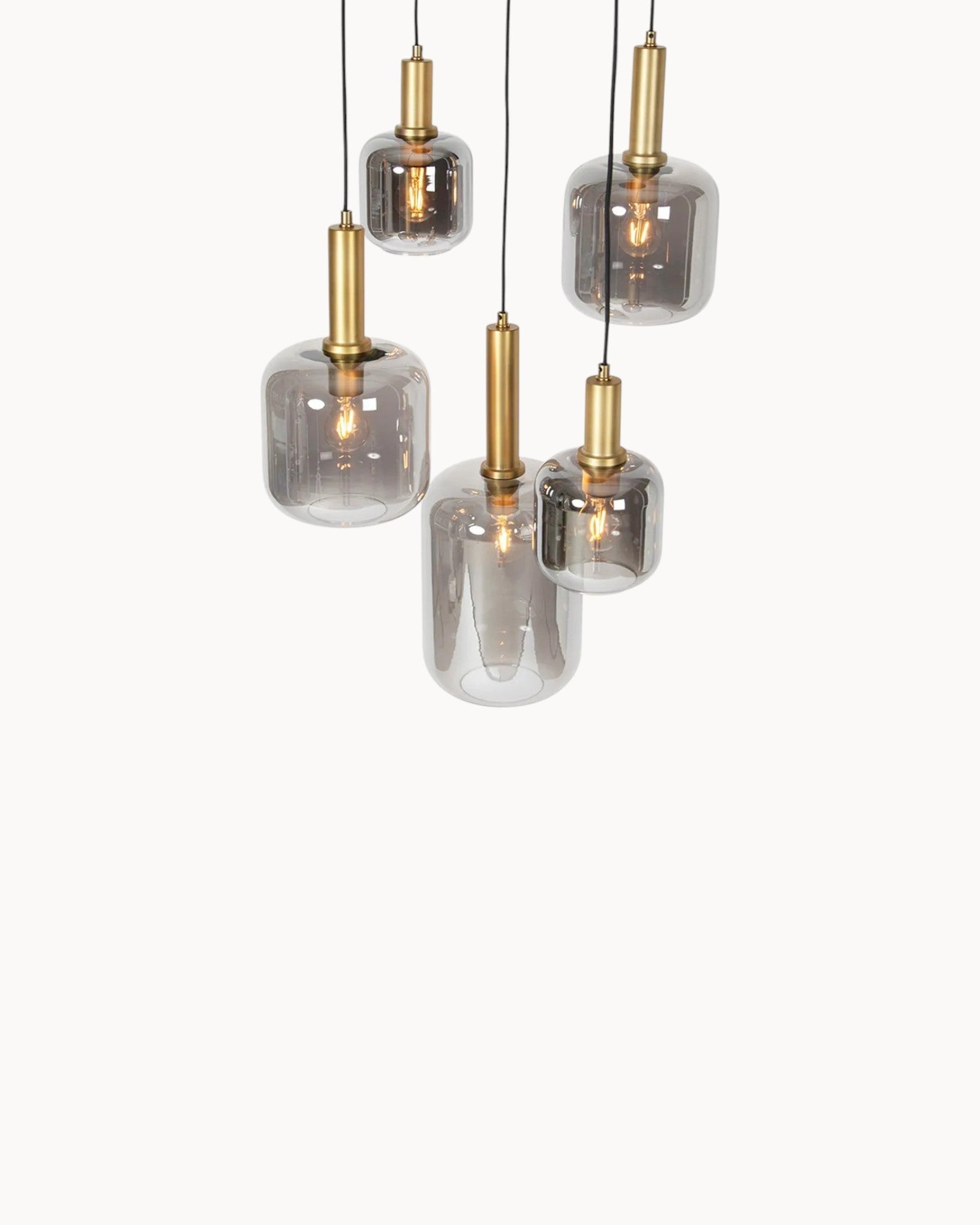 Chic Storm | Suspension en verre moderne – 5 flammes élégantes