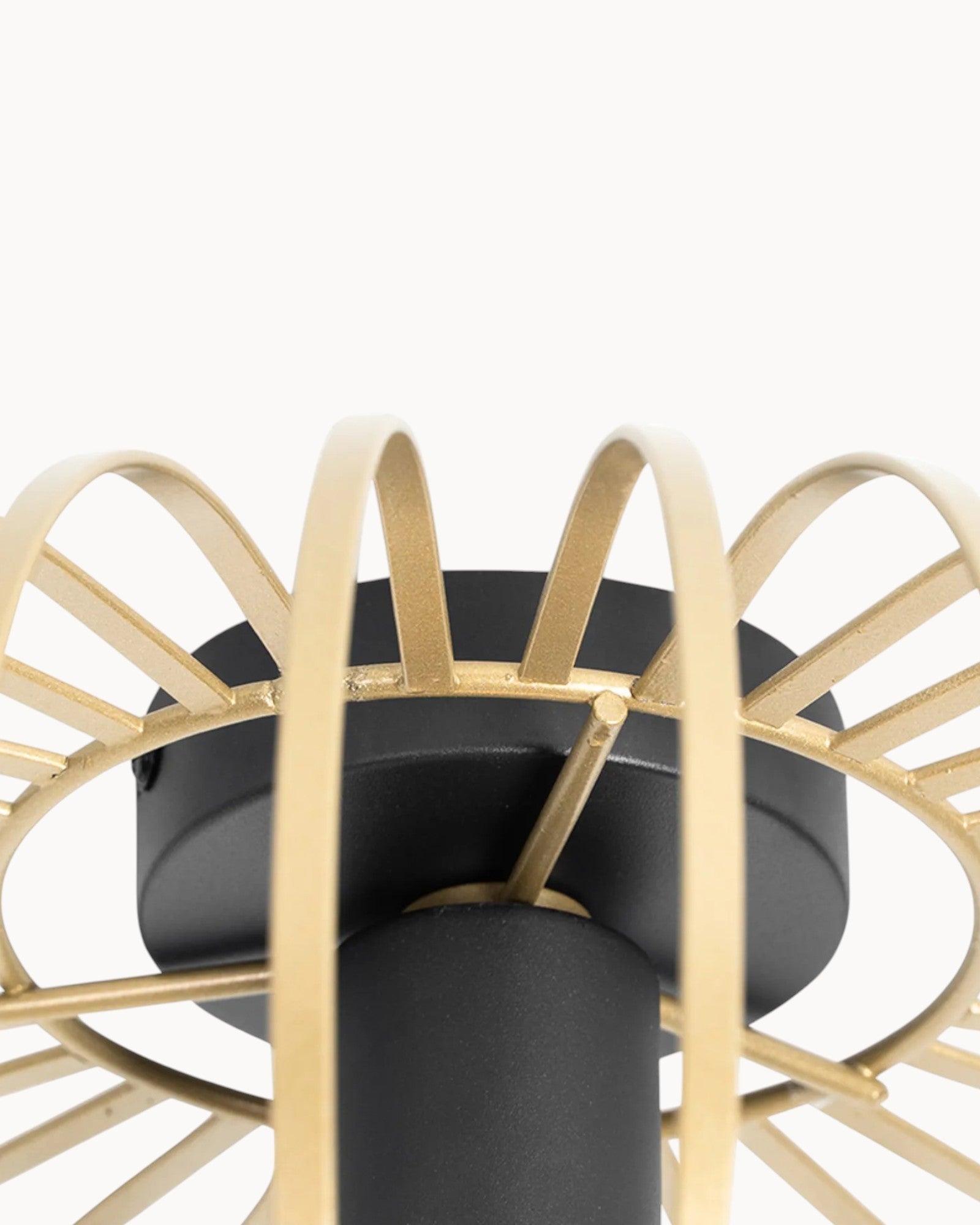 Vinjus | Plafonnier rétro noir-doré – métal rond – Ø30 cm