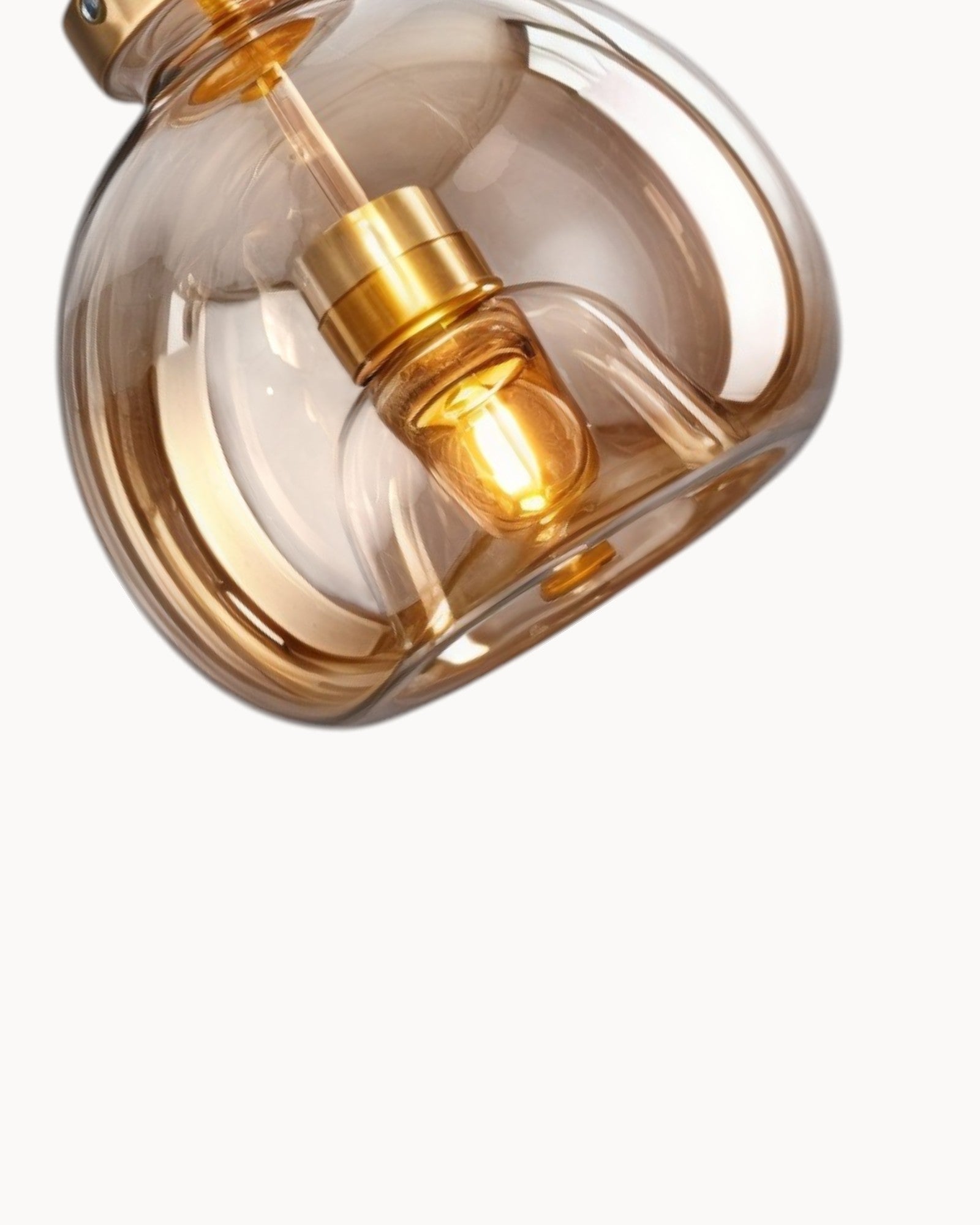 Clauce | Lampe de plafond moderne – verre fumé/cognac – éclairage LED – Ø 25 cm