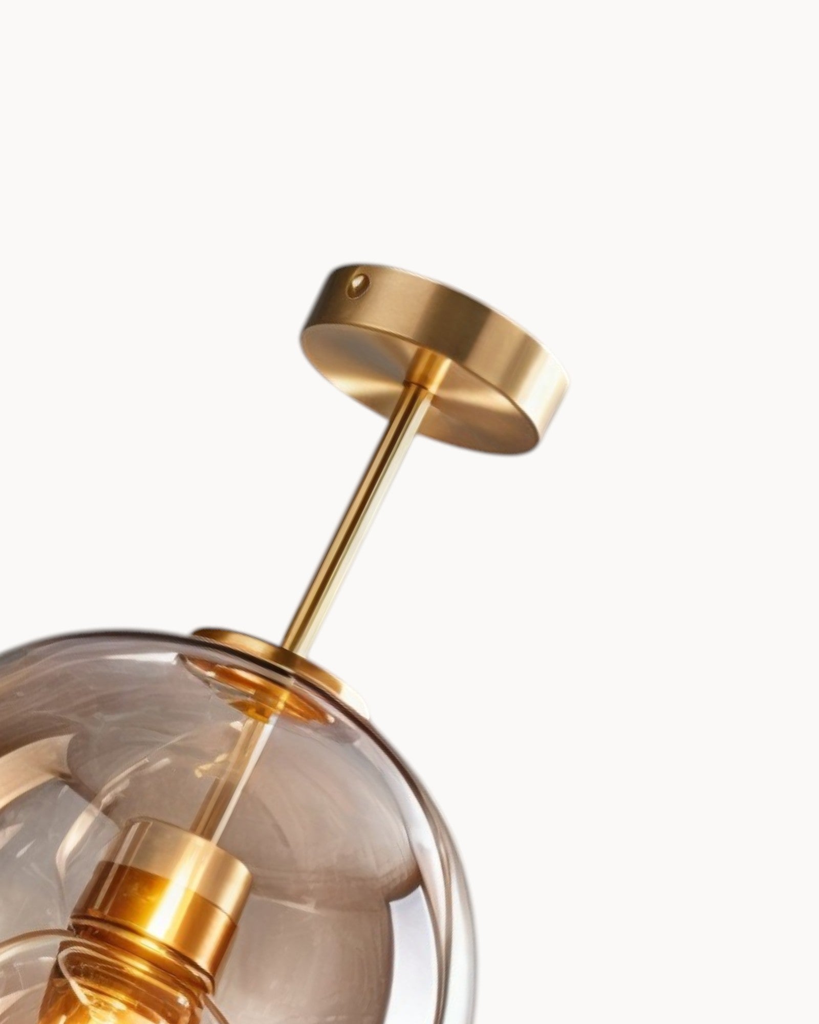 Clauce | Lampe de plafond moderne – verre fumé/cognac – éclairage LED – Ø 25 cm