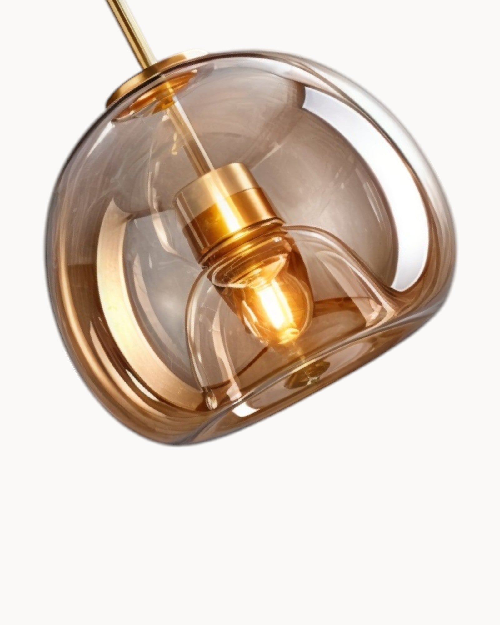 Clauce | Lampe de plafond moderne – verre fumé/cognac – éclairage LED – Ø 25 cm