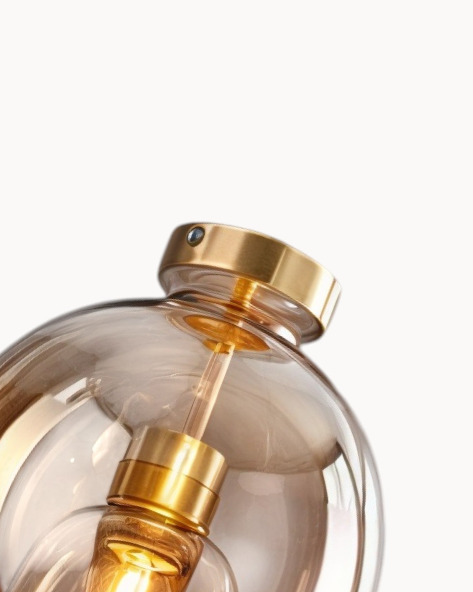 Clauce | Lampe de plafond moderne – verre fumé/cognac – éclairage LED – Ø 25 cm