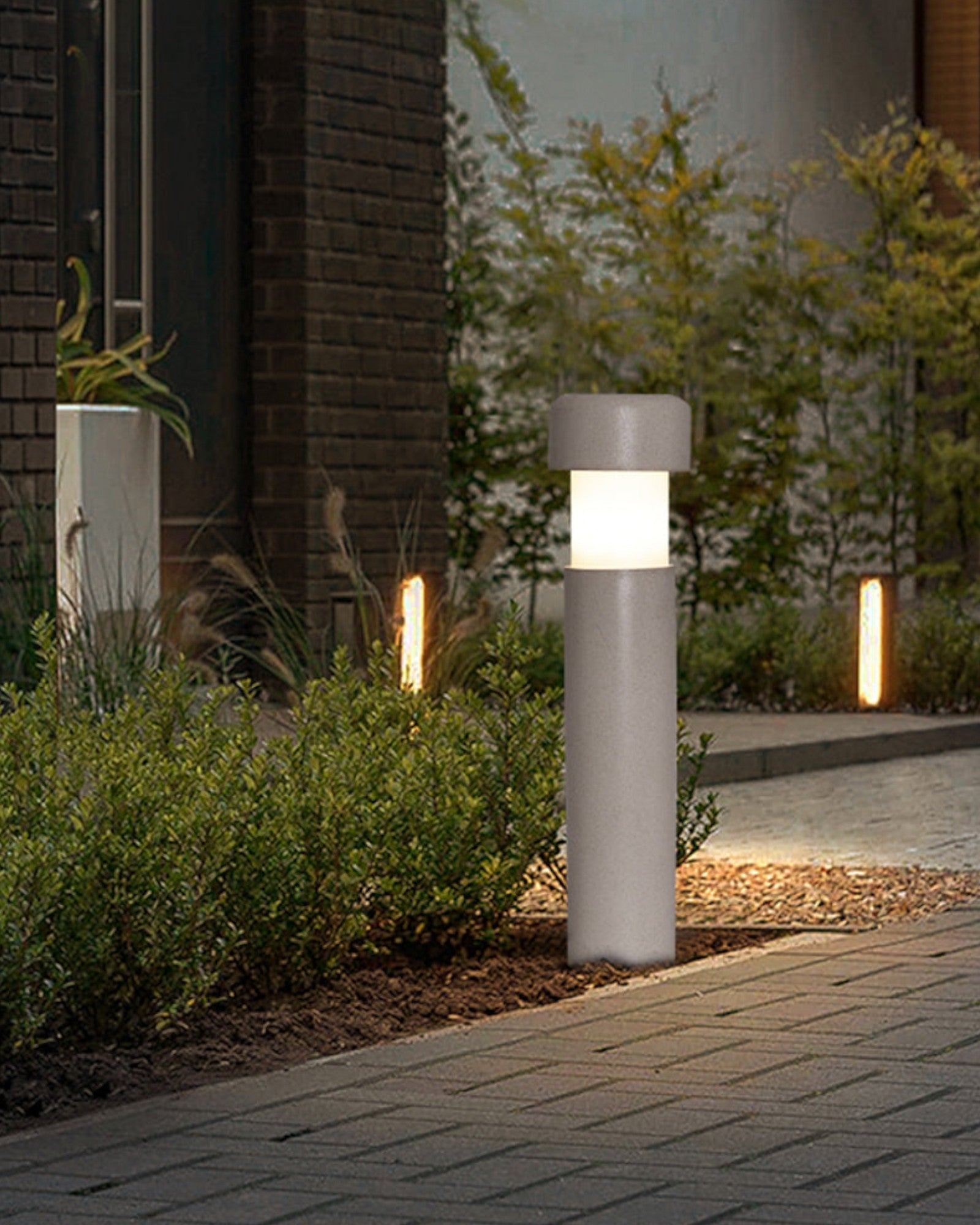 Skoord | Lampe d'extérieur en métal gris – lumière LED blanc chaud – résistante aux intempéries