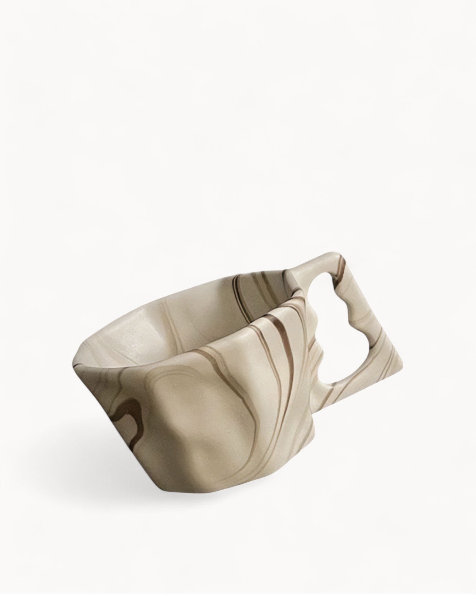 Vent Ljus | Mug octogonal – Design moderne – Brun et gris élégant