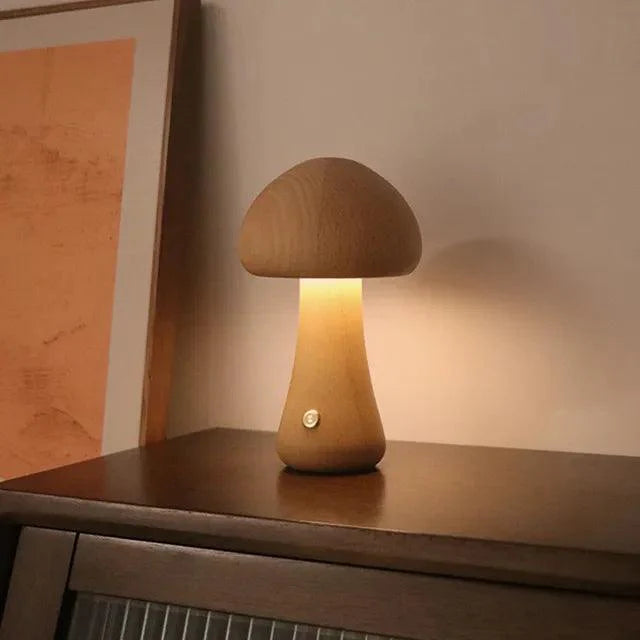 Berjus | Lampe de table sans fil – bois & mousse – dimmable