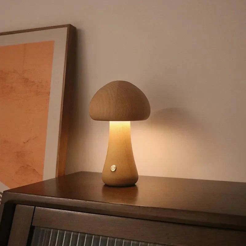Berjus | Lampe de table sans fil – bois & mousse – dimmable