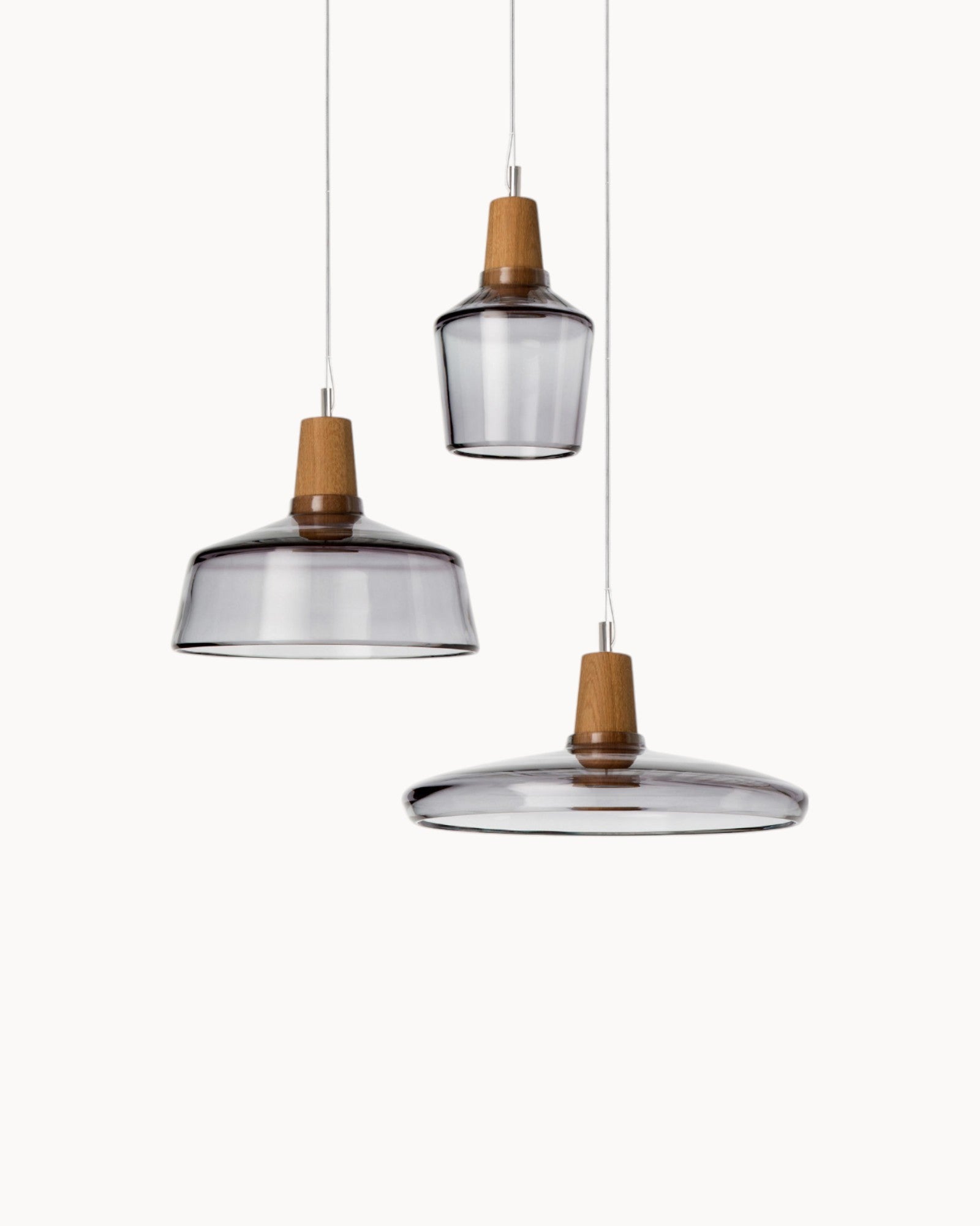 Lumind | Lampe de loft en verre moderne – socle en bois élégant