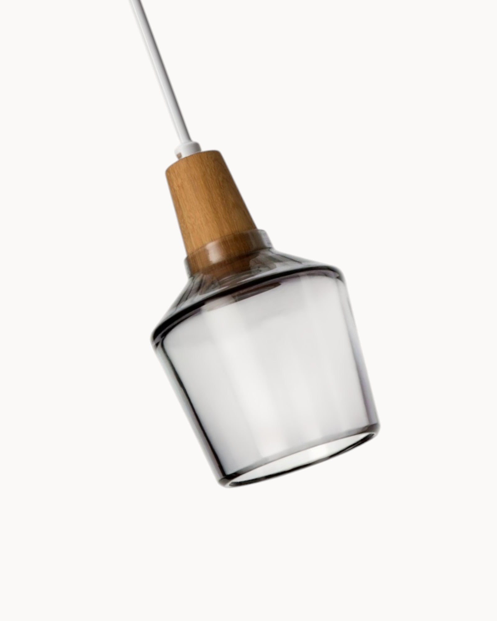 Lumind | Lampe de loft en verre moderne – socle en bois élégant