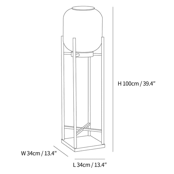 Brume Hem | Lampe sur pied solaire – acier inoxydable – design moderne
