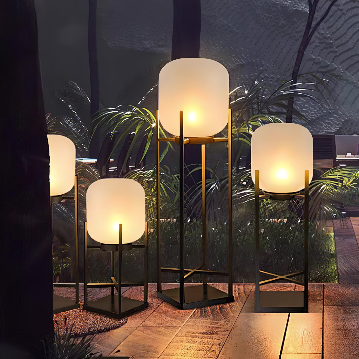 Brume Hem | Lampe sur pied solaire – acier inoxydable – design moderne