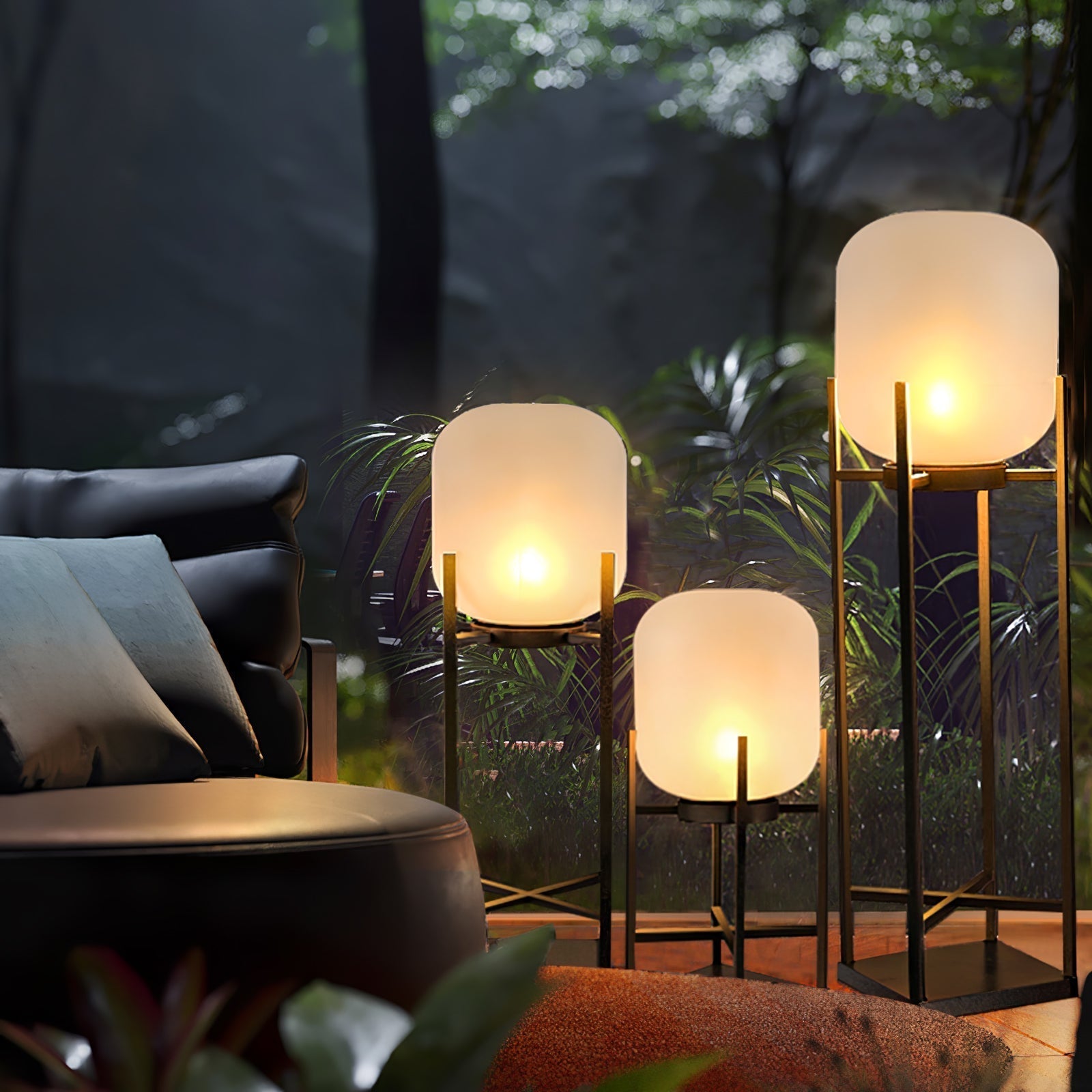 Brume Hem | Lampe sur pied solaire – acier inoxydable – design moderne