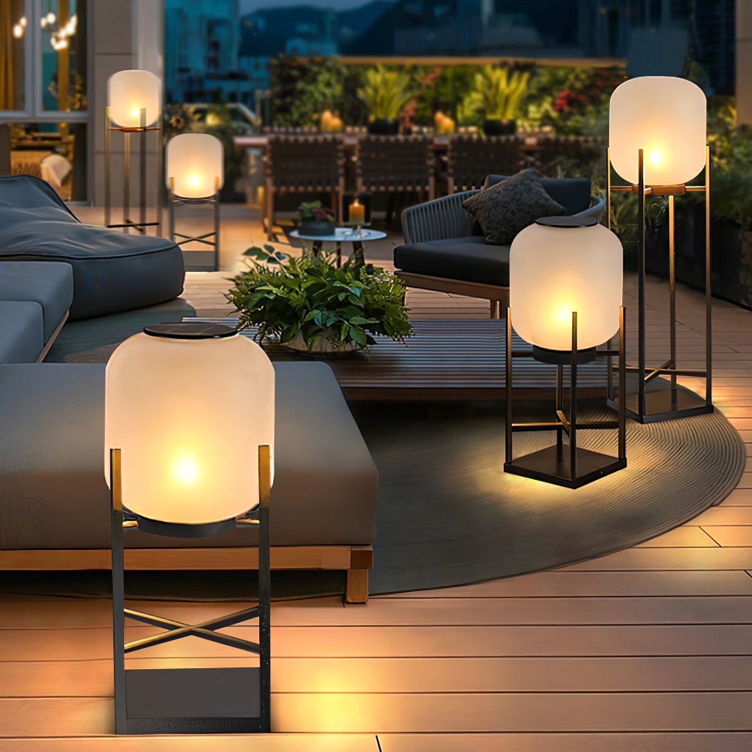 Brume Hem | Lampe sur pied solaire – acier inoxydable – design moderne