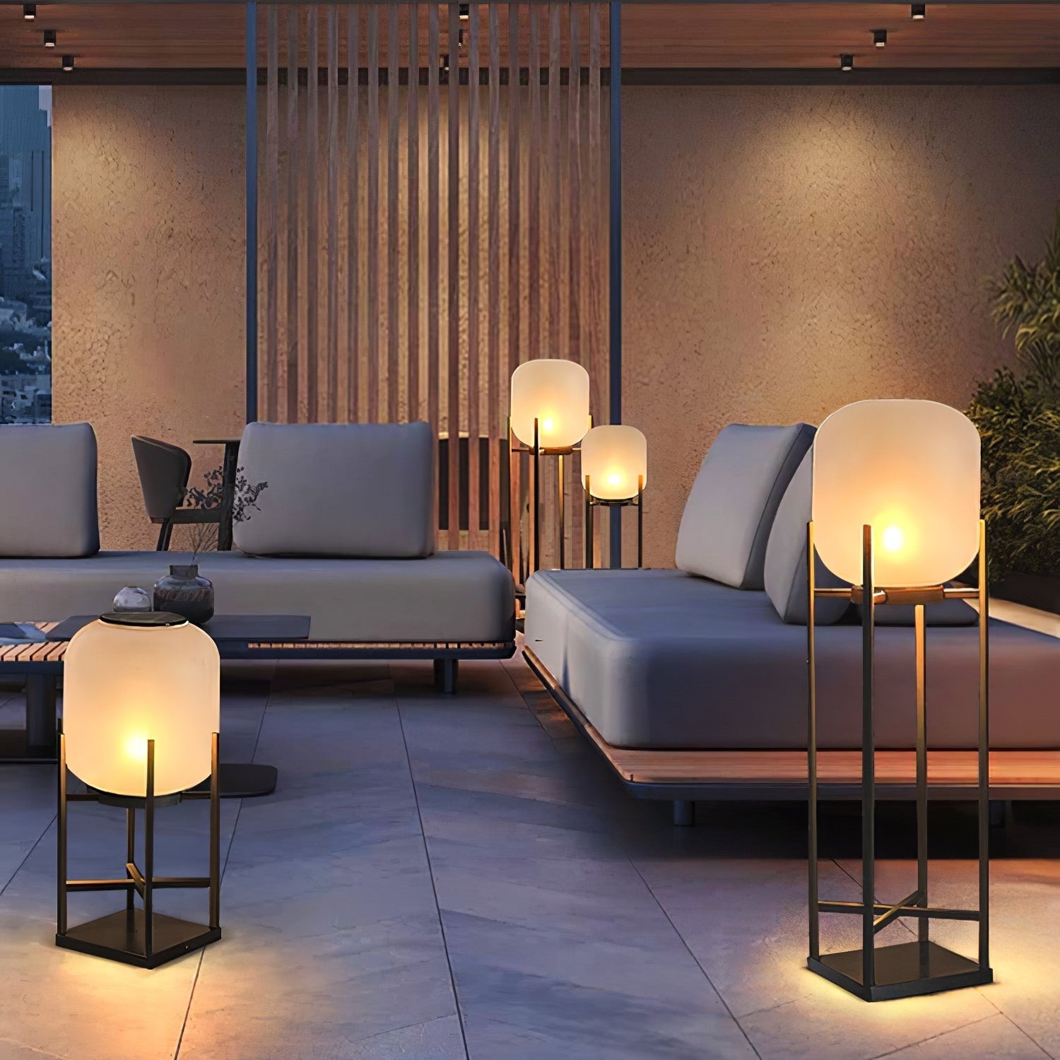 Brume Hem | Lampe sur pied solaire – acier inoxydable – design moderne