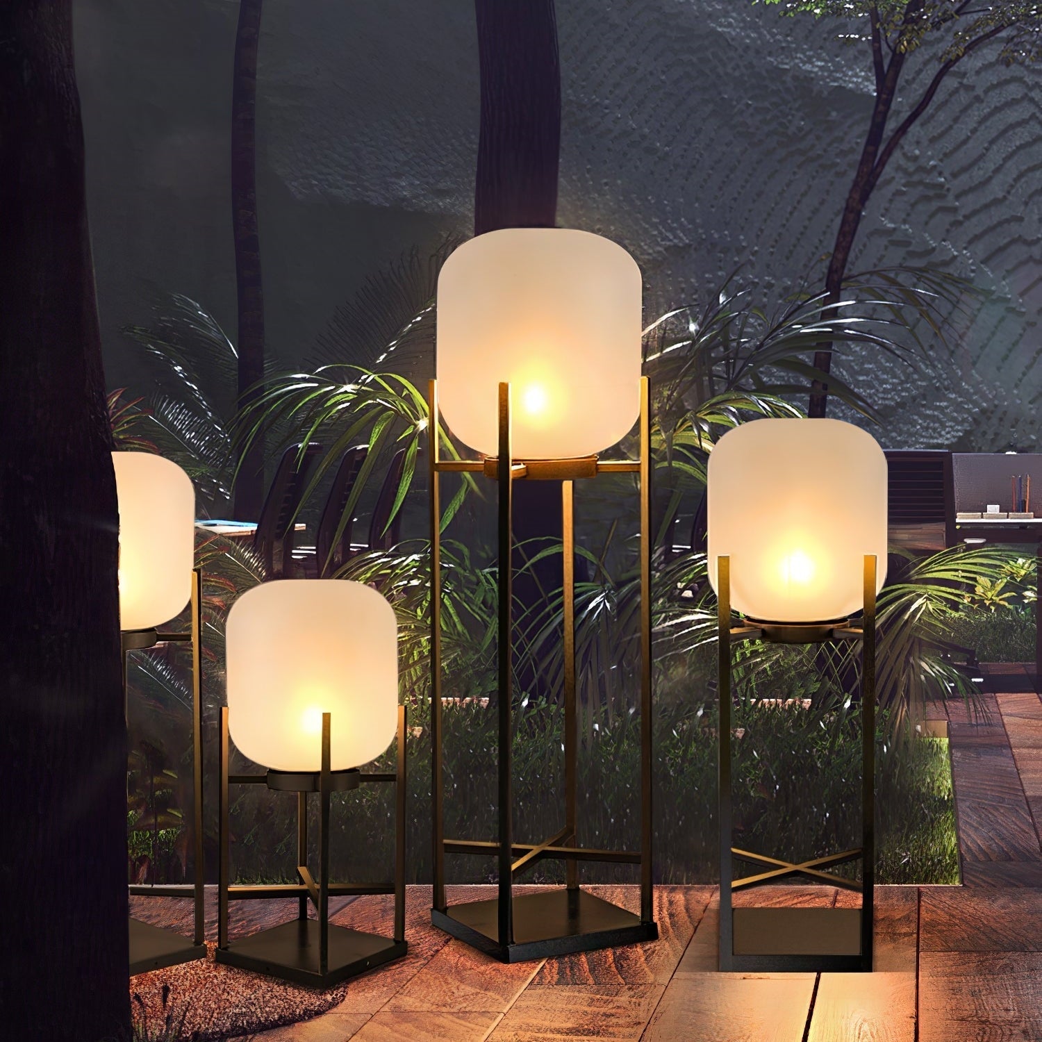 Brume Hem | Lampe sur pied solaire – acier inoxydable – design moderne