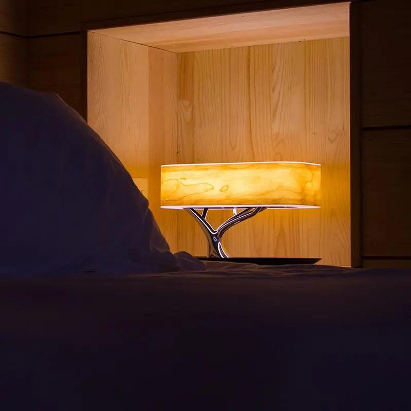 Brume Vinter | Lampe de table moderne – abat-jour en cerisier – luminosité réglable