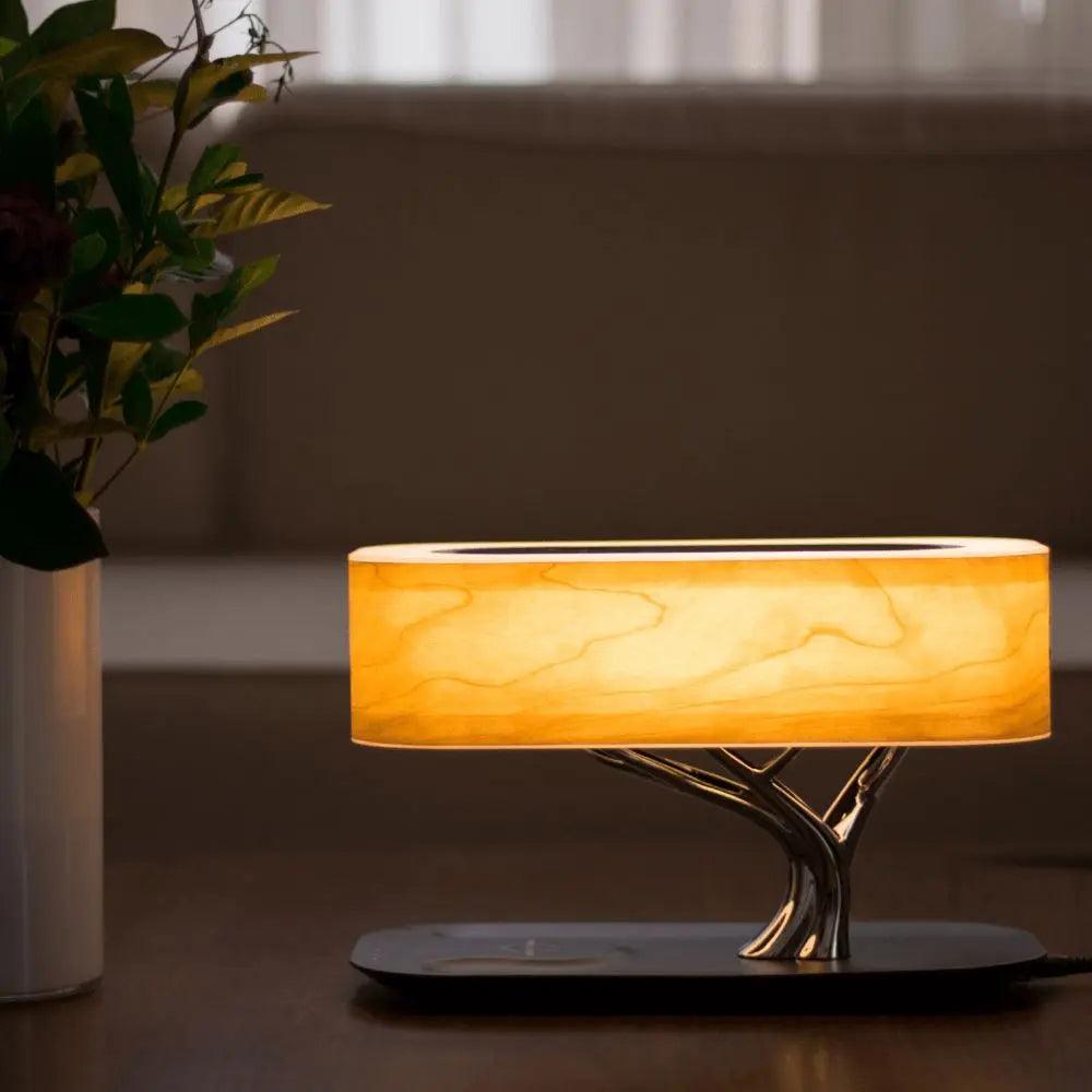 Brume Vinter | Lampe de table moderne – abat-jour en cerisier – luminosité réglable