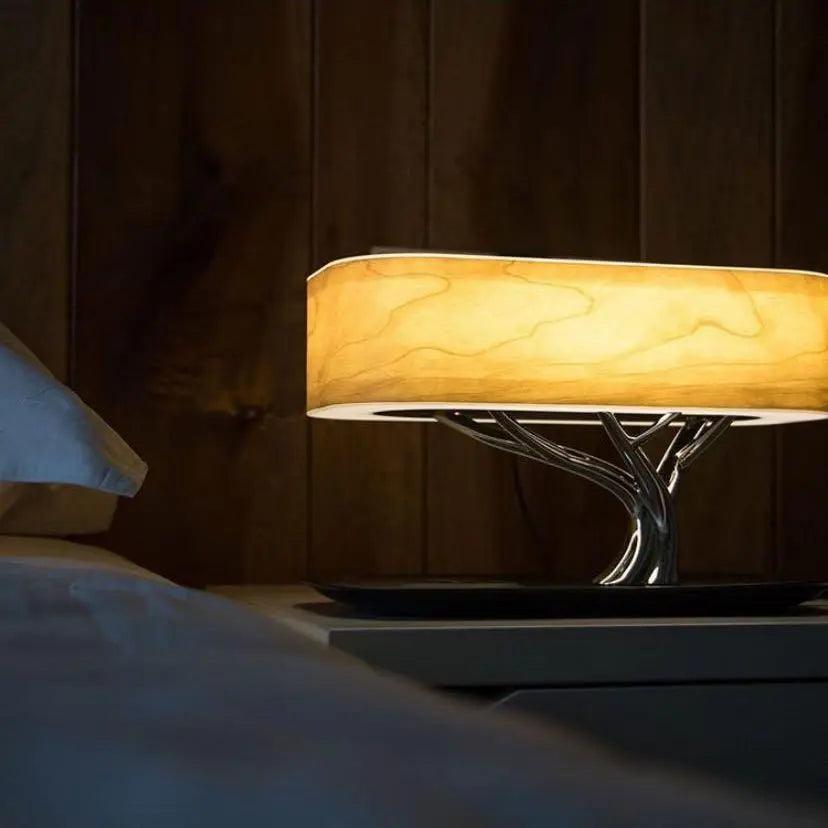 Brume Vinter | Lampe de table moderne – abat-jour en cerisier – luminosité réglable